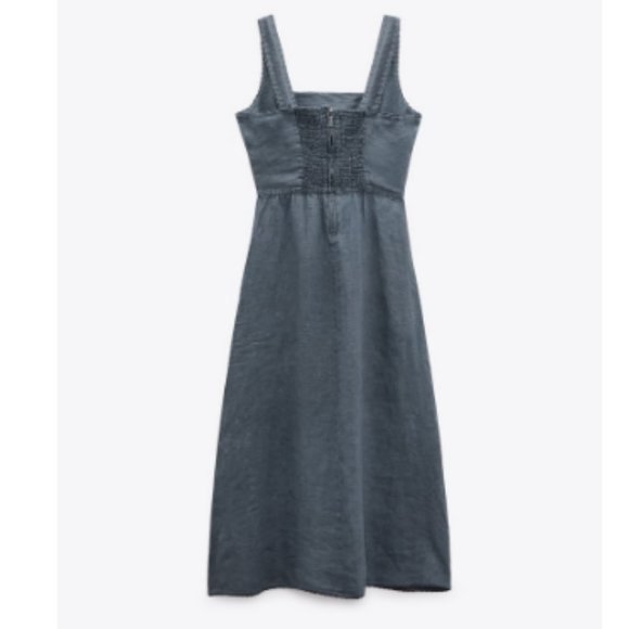 Zara Linen Midi Dress - S - Picture 3 of 5